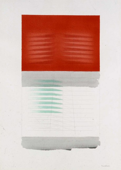 Bonalumi Agostino, Senza titolo, 1976, tecnica mista su carta, 70x50 cm